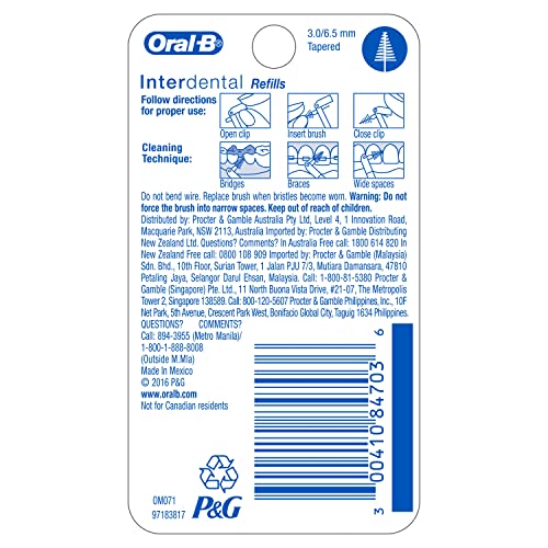 Oral-B Interdental Refills, Tapered, 6-pack