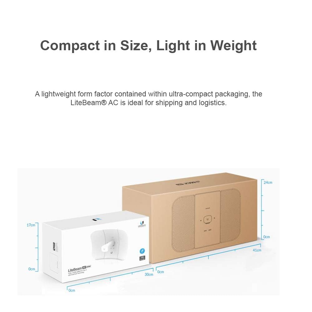 LiteBeam Antenna 802.11ac LBE-5AC-Gen2-US 2X2MIMO airMAX Gen2 5GHz 23dBi 450+ Mbps CPE