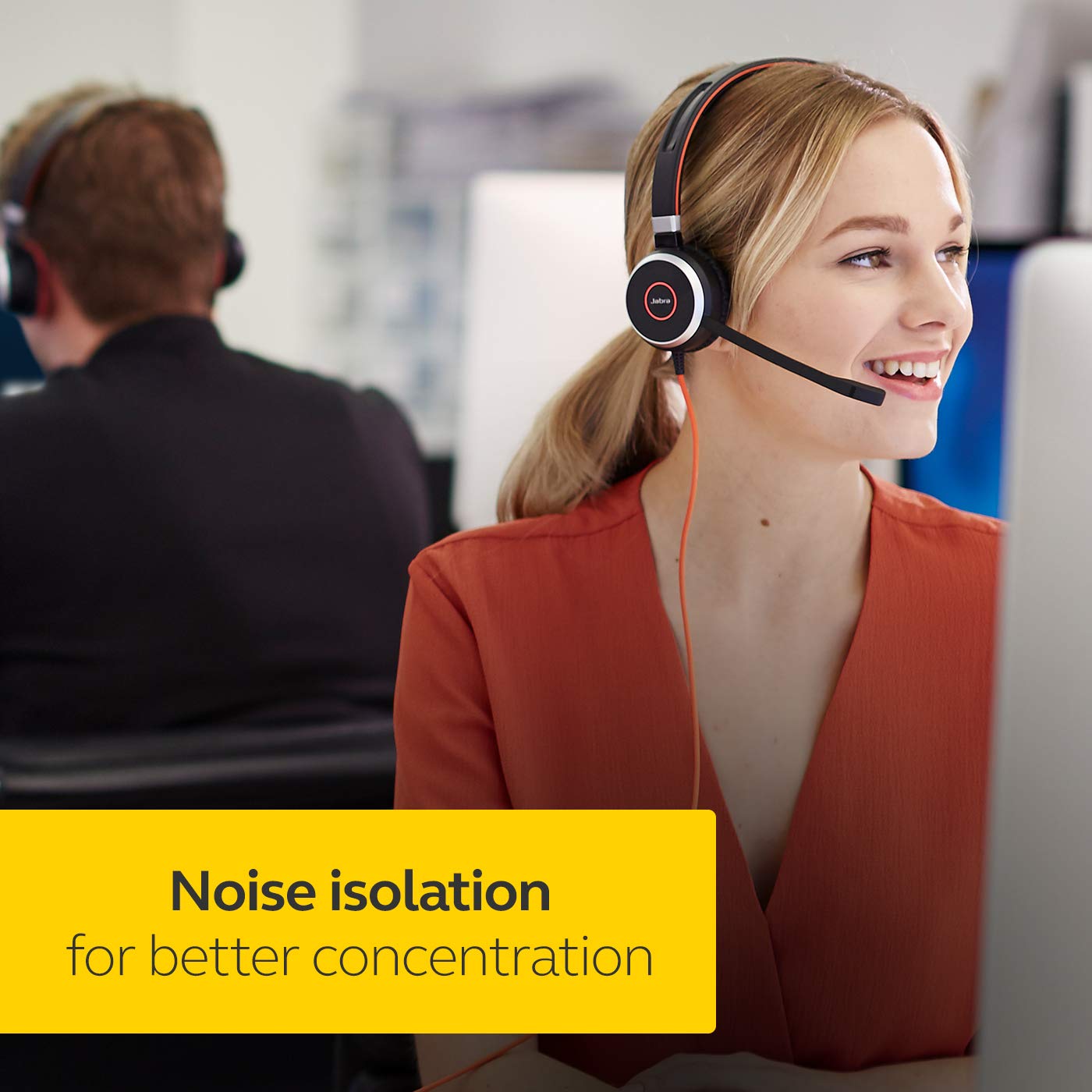 Jabra Evolve 40 Professional Wired Headset, Stereo, MS-Optimized – Telephone Headset for Greater Productivity, Superior Sound for Calls and Music, 3.5mm Jack/USB Connection