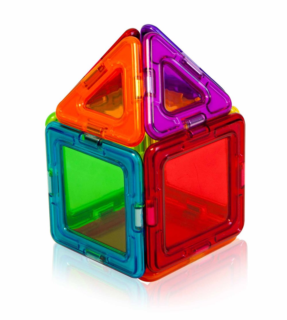 Magformers Solids Clear Rainbow 14 Pc Set - Magnetic Tiles Building Blocks, Educational Kit, STEM Toy Set - Magnetic Building Tiles for Kids to Develop Problem-Solving Abilities and Shape Recognition