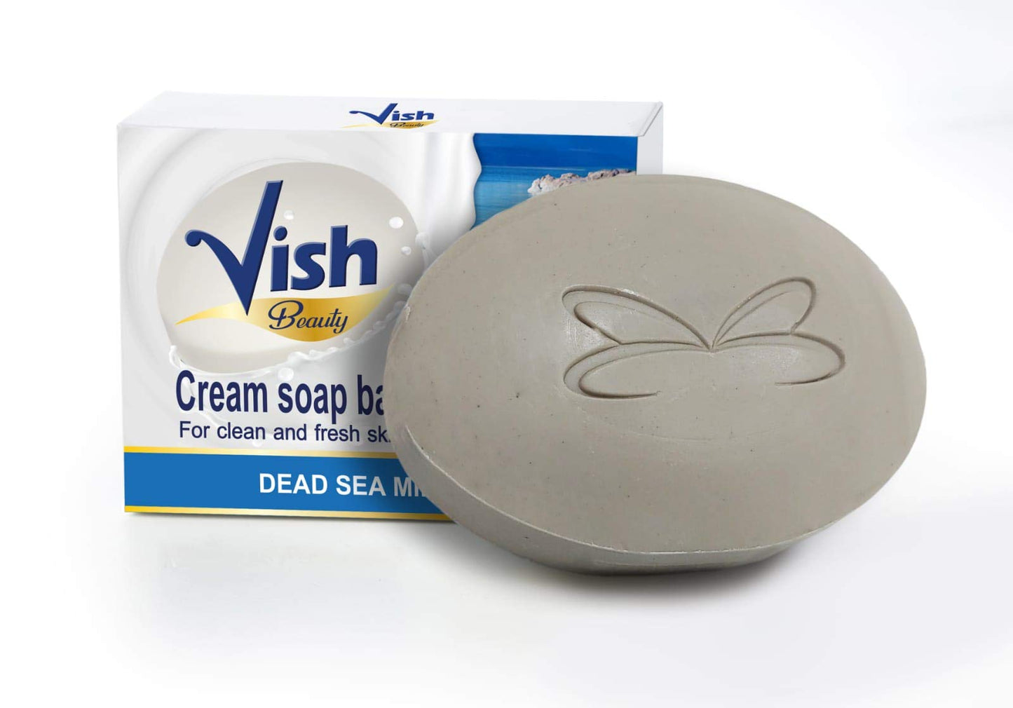 VISH Dead Sea Mineral Cream Soap Bar for face cleaning acne remove and refresh skin 100g x 4, Set of 4