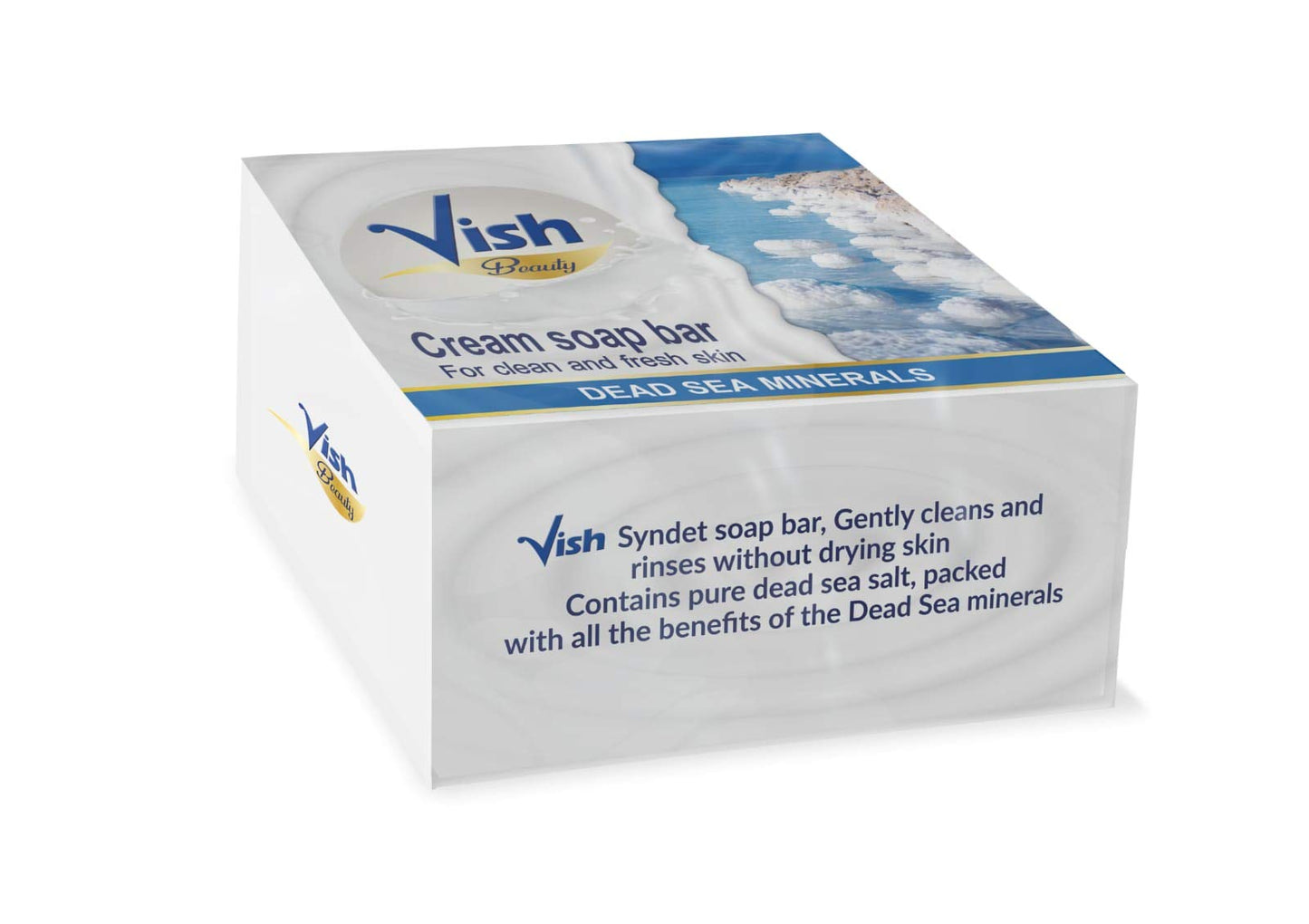 VISH Dead Sea Mineral Cream Soap Bar for face cleaning acne remove and refresh skin 100g x 4, Set of 4