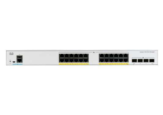 Cisco Catalyst 1000-24T-4X-L Network Switch, 24 Gigabit Ethernet Ports, 4 10G SFP+ Uplink Ports, Fanless Operation, Enhanced Limited (C1000-24T-4X-L)
