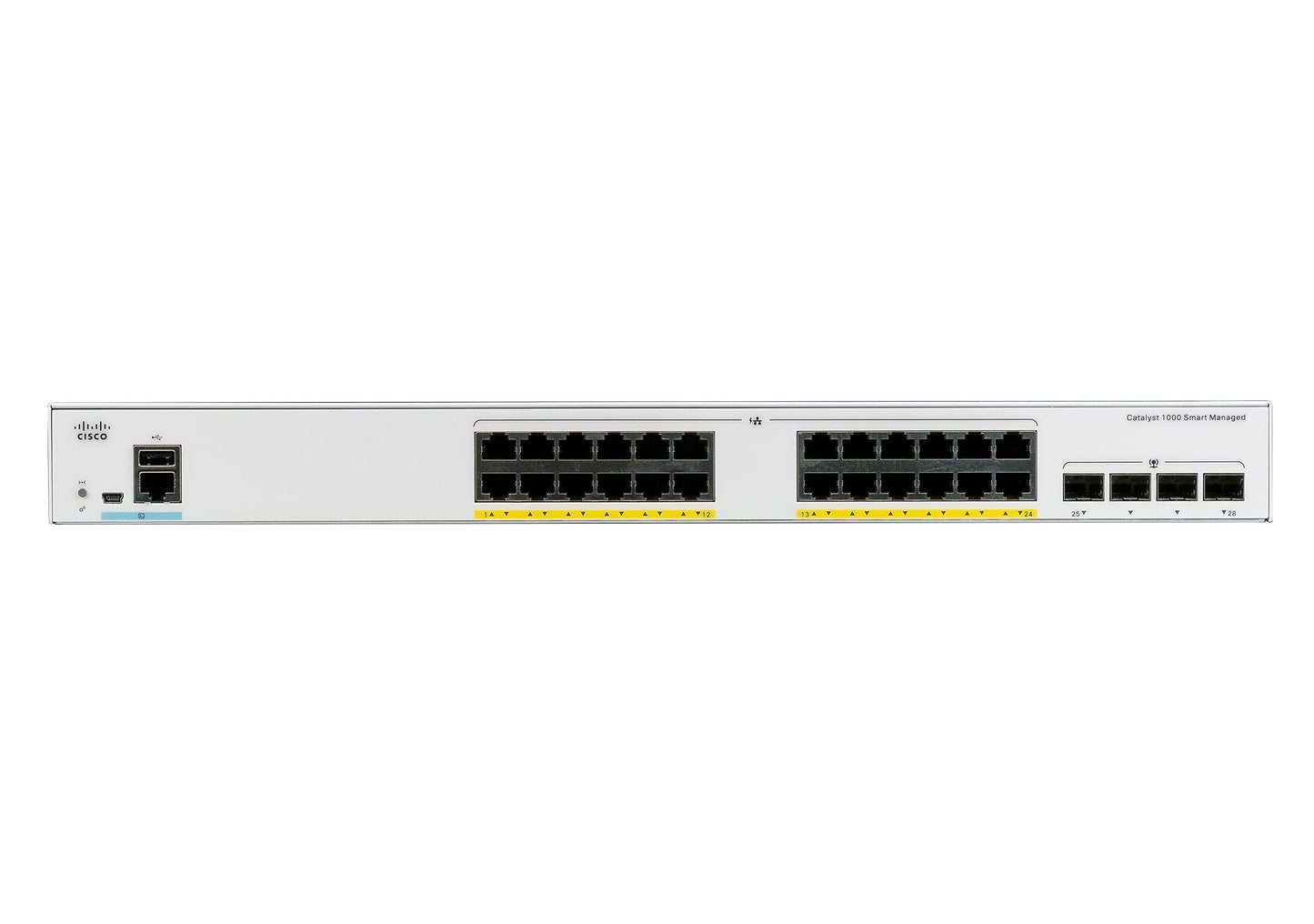 Cisco Catalyst 1000-24T-4X-L Network Switch, 24 Gigabit Ethernet Ports, 4 10G SFP+ Uplink Ports, Fanless Operation, Enhanced Limited (C1000-24T-4X-L)