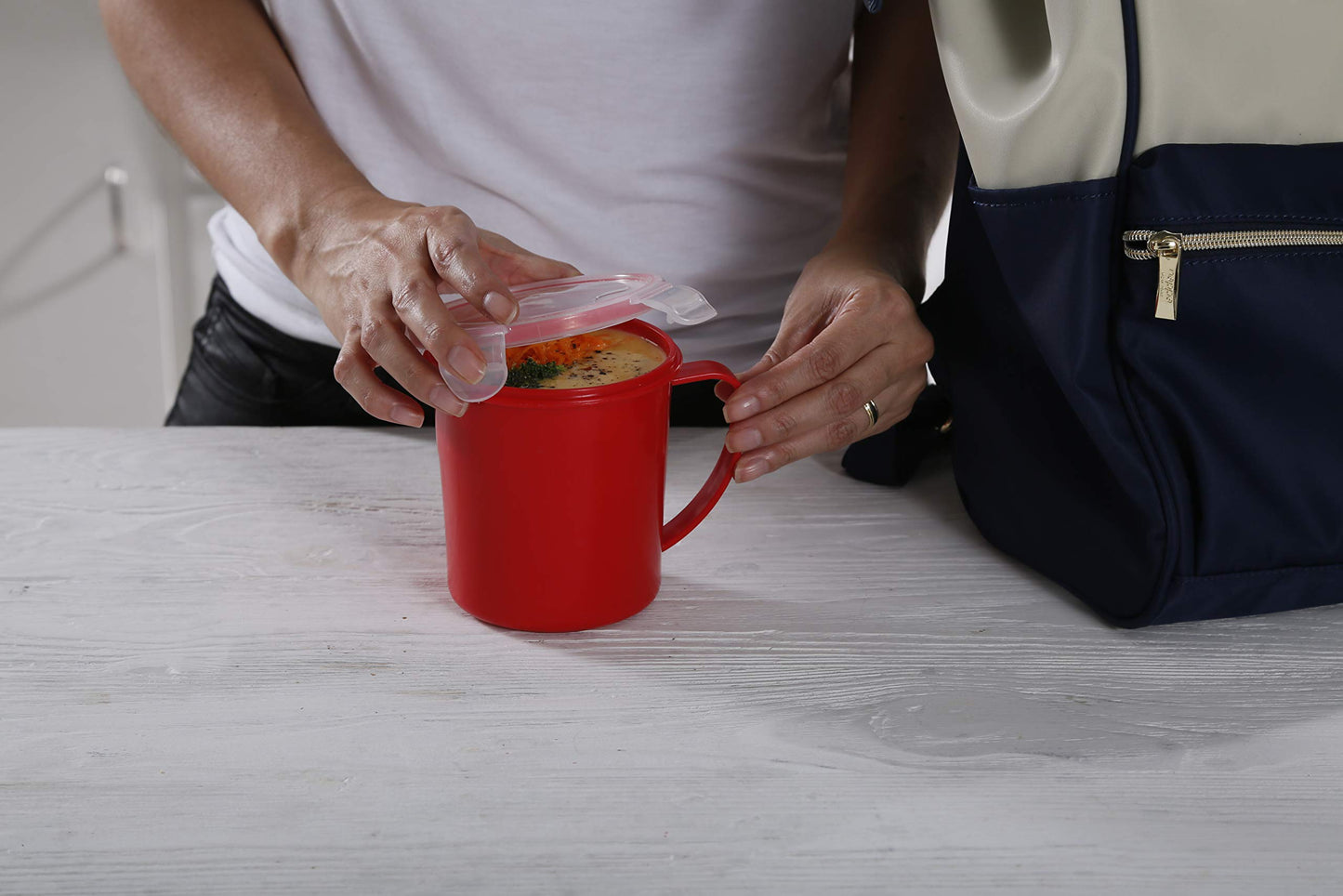 Soup Mugs with Handles designed to heat Soup, noodles, hot beverages, and more in the microwave, to go Cup, Soup Mug, for your home, office, make from quality Plastic with Lips
