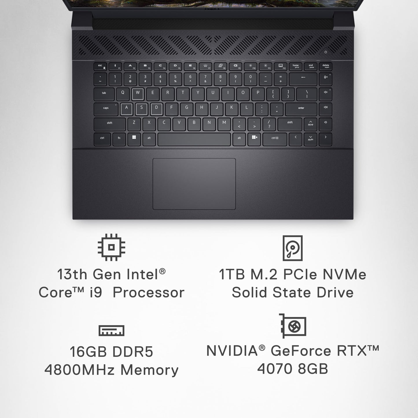 Dell G16 7630 Gaming Laptop - 16-inch QHD+ Display, Intel Core i9-13900HX, 16GB DDR5 RAM, 1TB SSD, NVIDIA GeForce RTX 4070 8GB GDDR6, Windows 11 Home