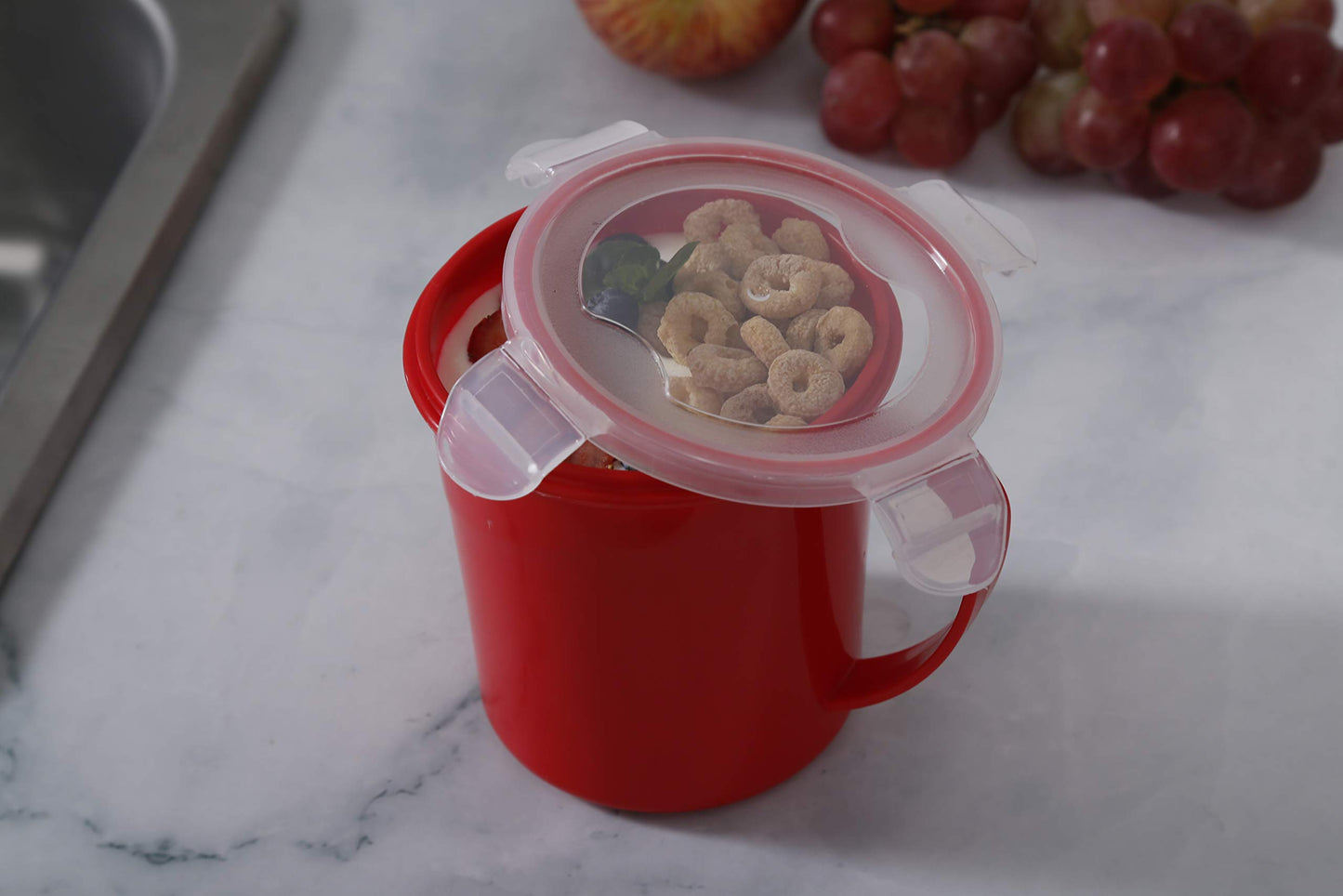 Soup Mugs with Handles designed to heat Soup, noodles, hot beverages, and more in the microwave, to go Cup, Soup Mug, for your home, office, make from quality Plastic with Lips