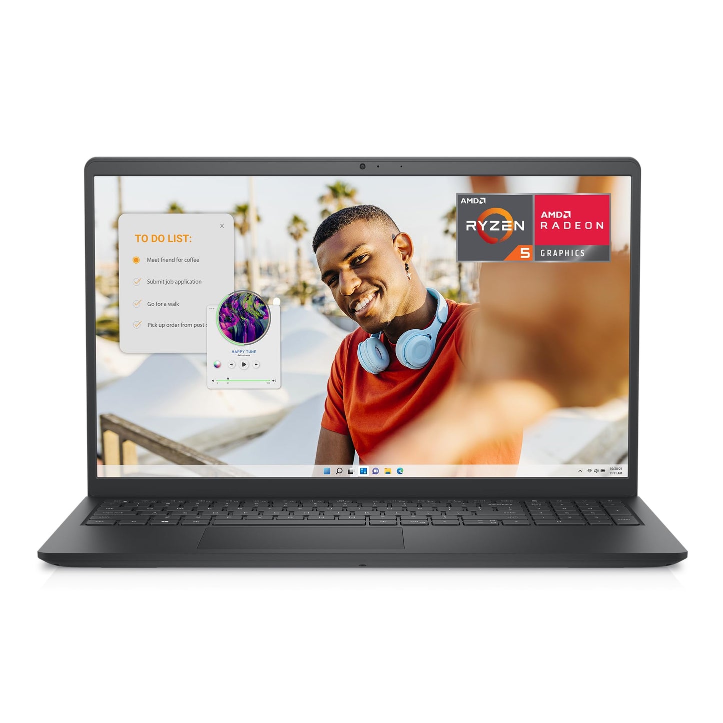 Dell Inspiron 3535 Laptop - 15.6-inch FHD (1920 x 1080) Display, AMD Ryzen 5 7520U Processor, 8GB DDR4 RAM, 512GB SSD, AMD Radeon Graphics, Windows 11 Home, 6-Months Migrate - Carbon Black