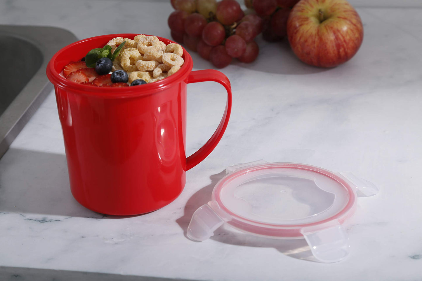 Soup Mugs with Handles designed to heat Soup, noodles, hot beverages, and more in the microwave, to go Cup, Soup Mug, for your home, office, make from quality Plastic with Lips