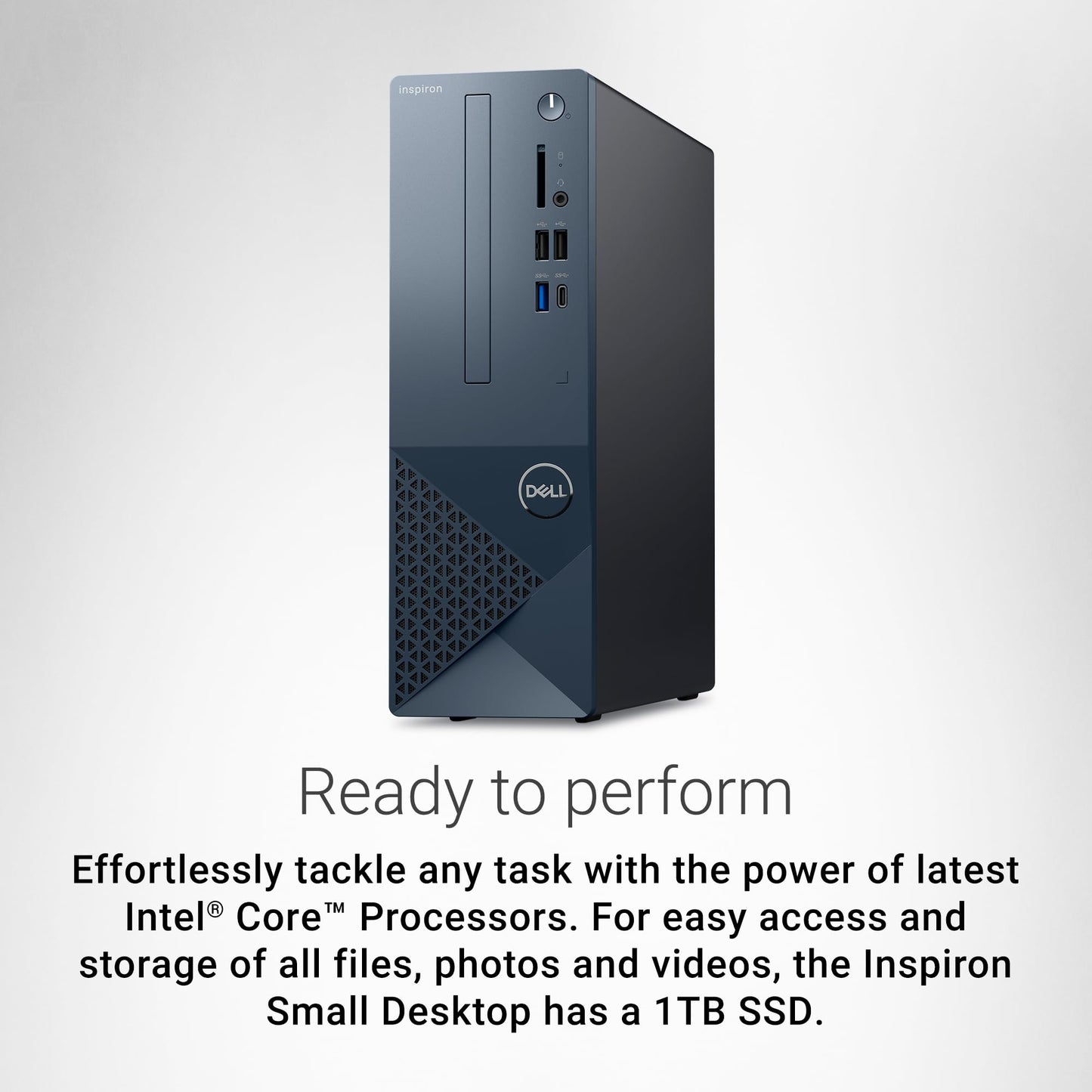 Dell Inspiron 3030 Small Desktop - Intel Core i5-14400 CPU, 16GB DDR5 RAM, 1TB SSD, Intel UHD 730 Graphics, Windows 11 Home, Blue
