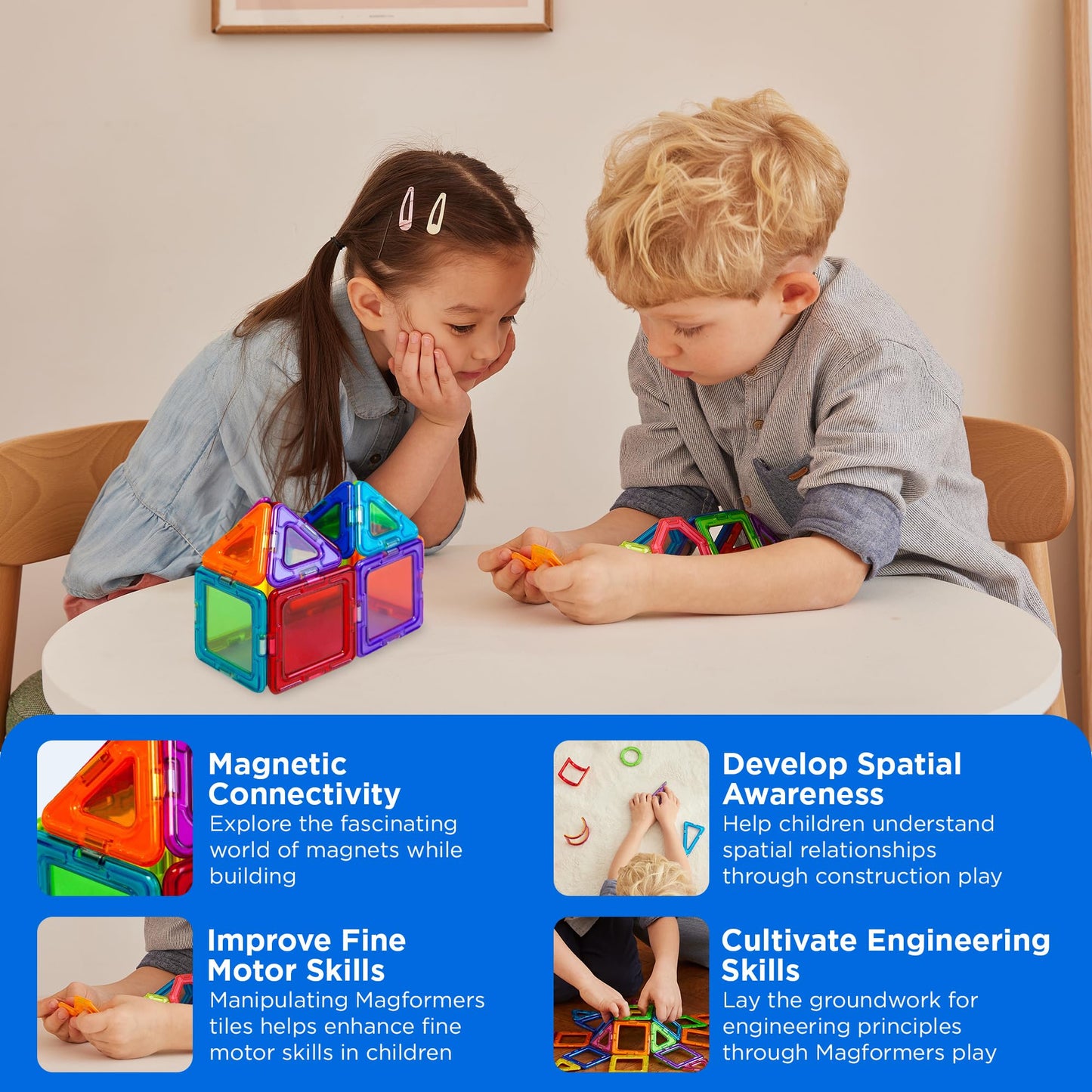 Magformers Solids Clear Rainbow 14 Pc Set - Magnetic Tiles Building Blocks, Educational Kit, STEM Toy Set - Magnetic Building Tiles for Kids to Develop Problem-Solving Abilities and Shape Recognition