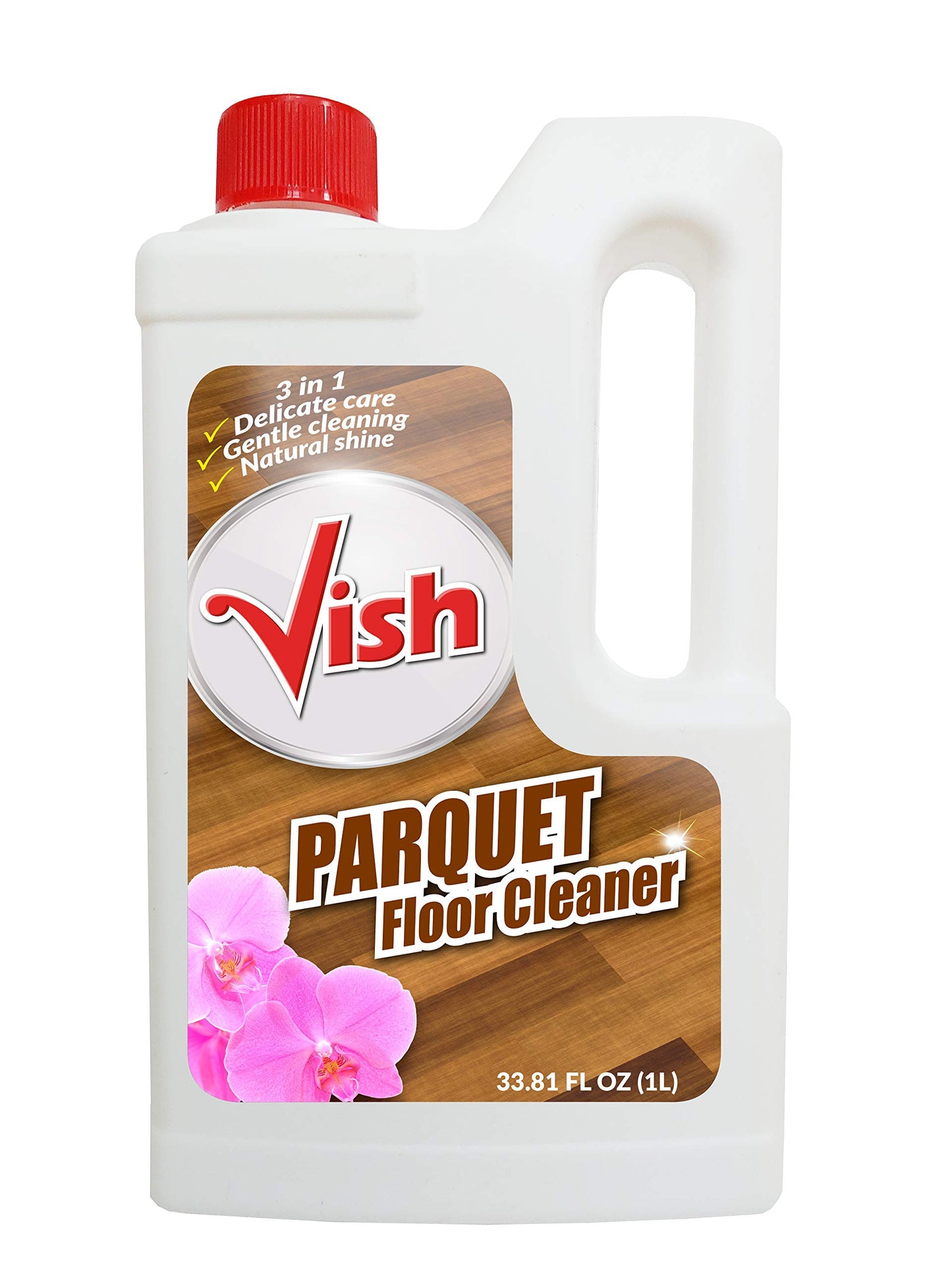 VISH Parquet Floor Cleaner with Natural Shine, Delicate Care, Gentle Cleaning 1L 33.80FL Oz (set of 2)