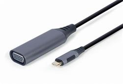 Gembird adaptér USB-C (M) na VGA (F), 0.15m kábel, šedý