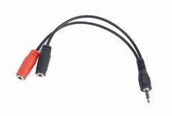 Gembird adaptér 1 x 3.5 mm 4-pin miniJack (M) na 2 x 3.5 mm jack (F) pre zapojenie headsetu do notebooku, 0.2 m