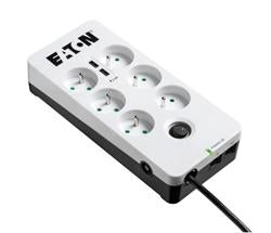EATON Protection Box 6 USB Tel@ FR, přepěťová ochrana, 6 výstupů, zatížení 10A, tel., 2x USB port