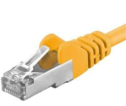 Premiumcord Patch kabel Cat6a S-FTP, AWG 26/7, délka 1.5m žlutá