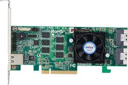 ARECA Tri-mode RAID card 16-port (2x SFF-8654) 8GB DDR4, PCIe4.0 x8 Card, LP