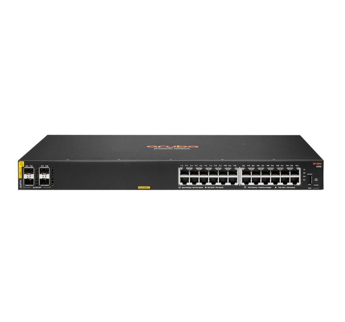 Aruba 6100 24G Class4 PoE 4SFP+ 370W Switch - JL677A#ABB EU Localization/Cord