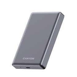 CANYON Power Bank PB-510, 10000 mAh, Magsafe wireless, 20W, Dark grey