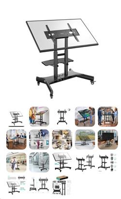 BAZAR ONKRON Tilting Mobile TV Stand for 50'' – 83 Inch LCD LED OLED TV Screens & Touch Panels Rolling TV
