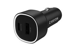 CANYON car charger OnDrive 48 PD 48W USB-A+USB-C Black