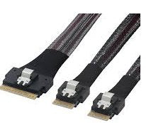 Supermicro Slimline x8 (STR) to 2x Slimline x4 (STR),80CM,100 OHM